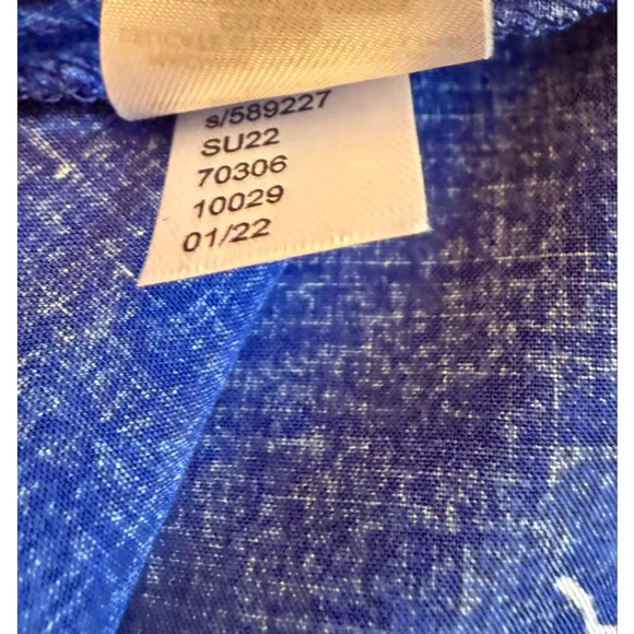 NWT Women's LOFT Outlet Blue Floral Button Front Belted Shirt Dress Size 4 - Picture 11 of 13